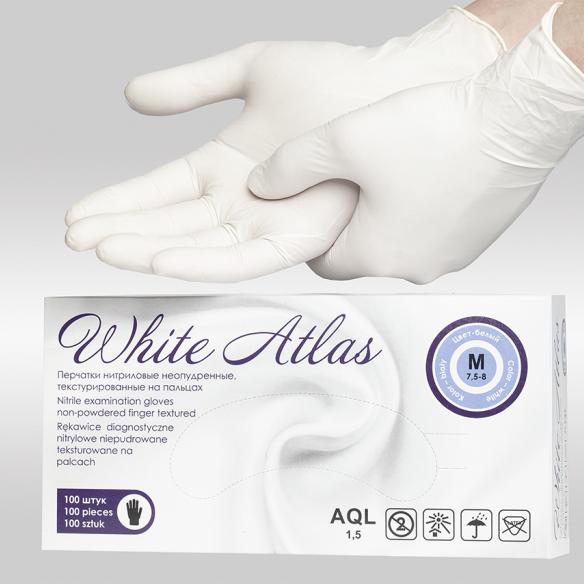 White Atlas белые нитриловые перчатки 