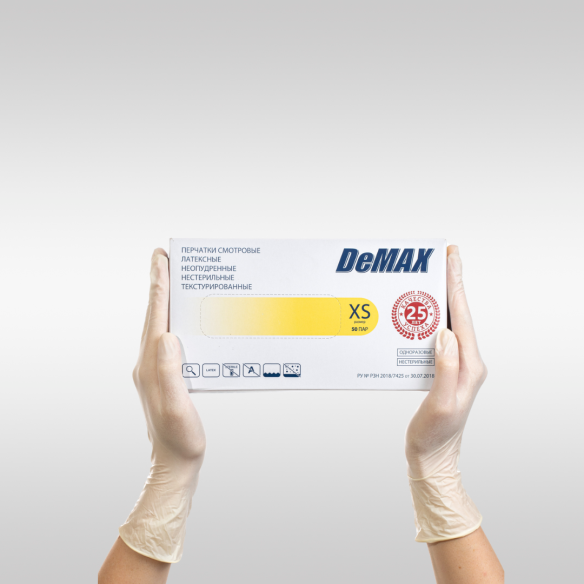 Перчатки латексные DeMax 100 шт.