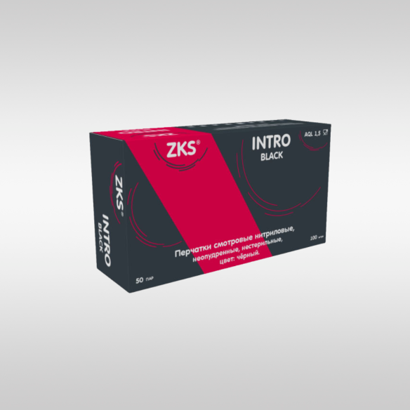 Перчатки нитриловые ZKS IntroBlack 100 шт.