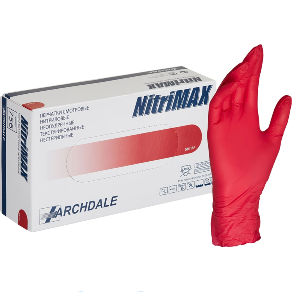NitriMAX нитриловые перчатки красные