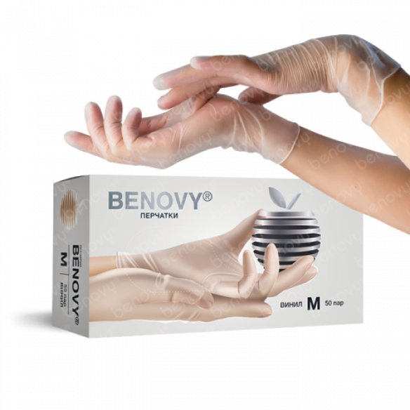 Benovy виниловые неопудренные перчатки